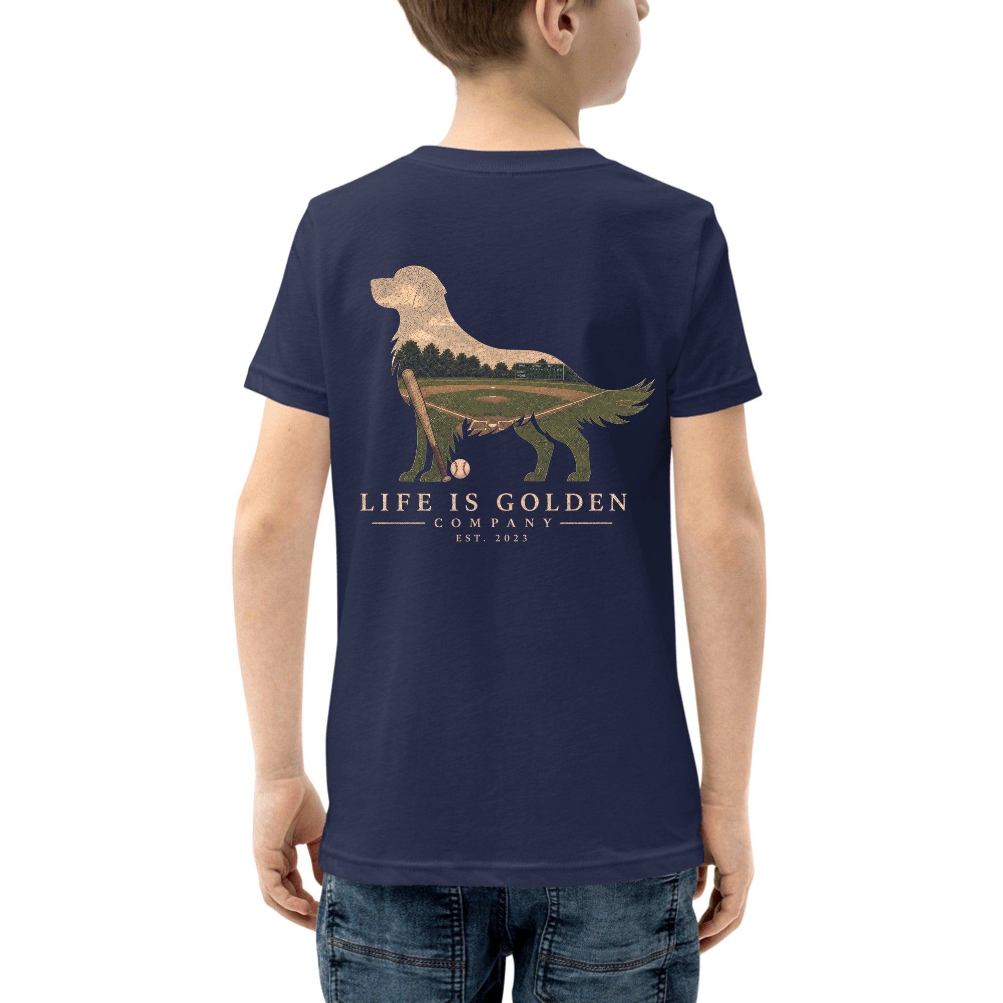 The Home Team Golden Youth Tee — Navy