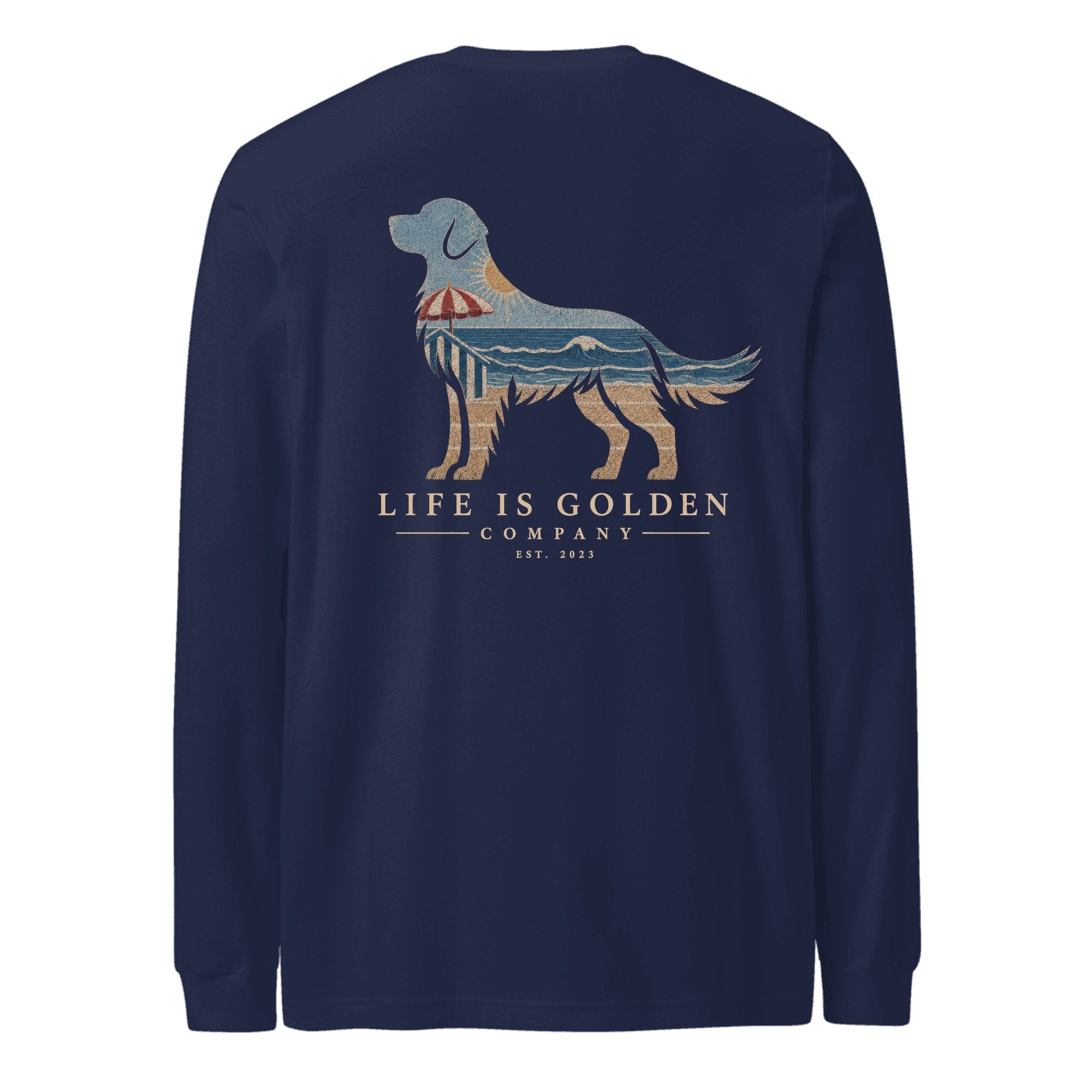 The Beach Day Golden Long Sleeve — Navy