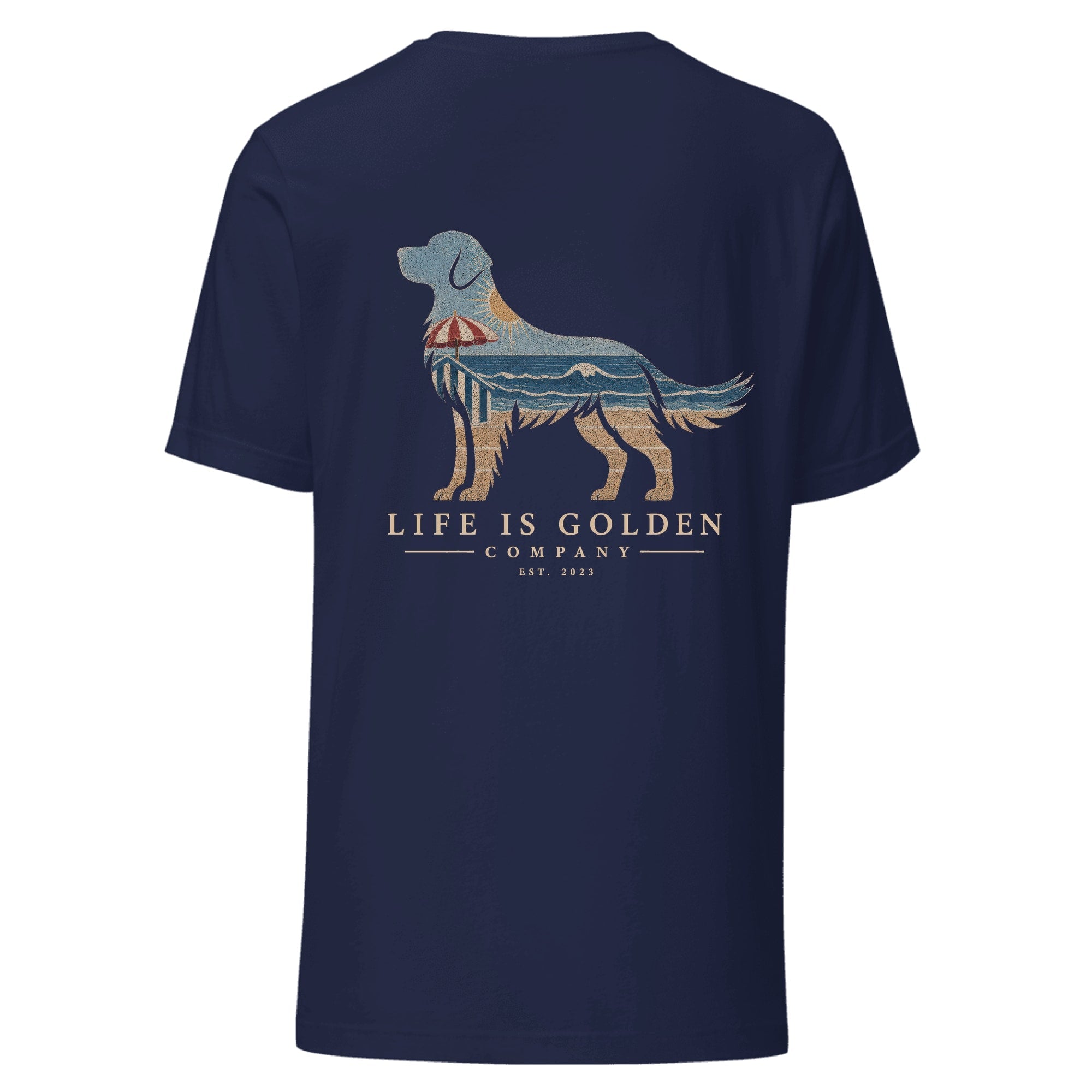 The Beach Day Golden Tee — Navy