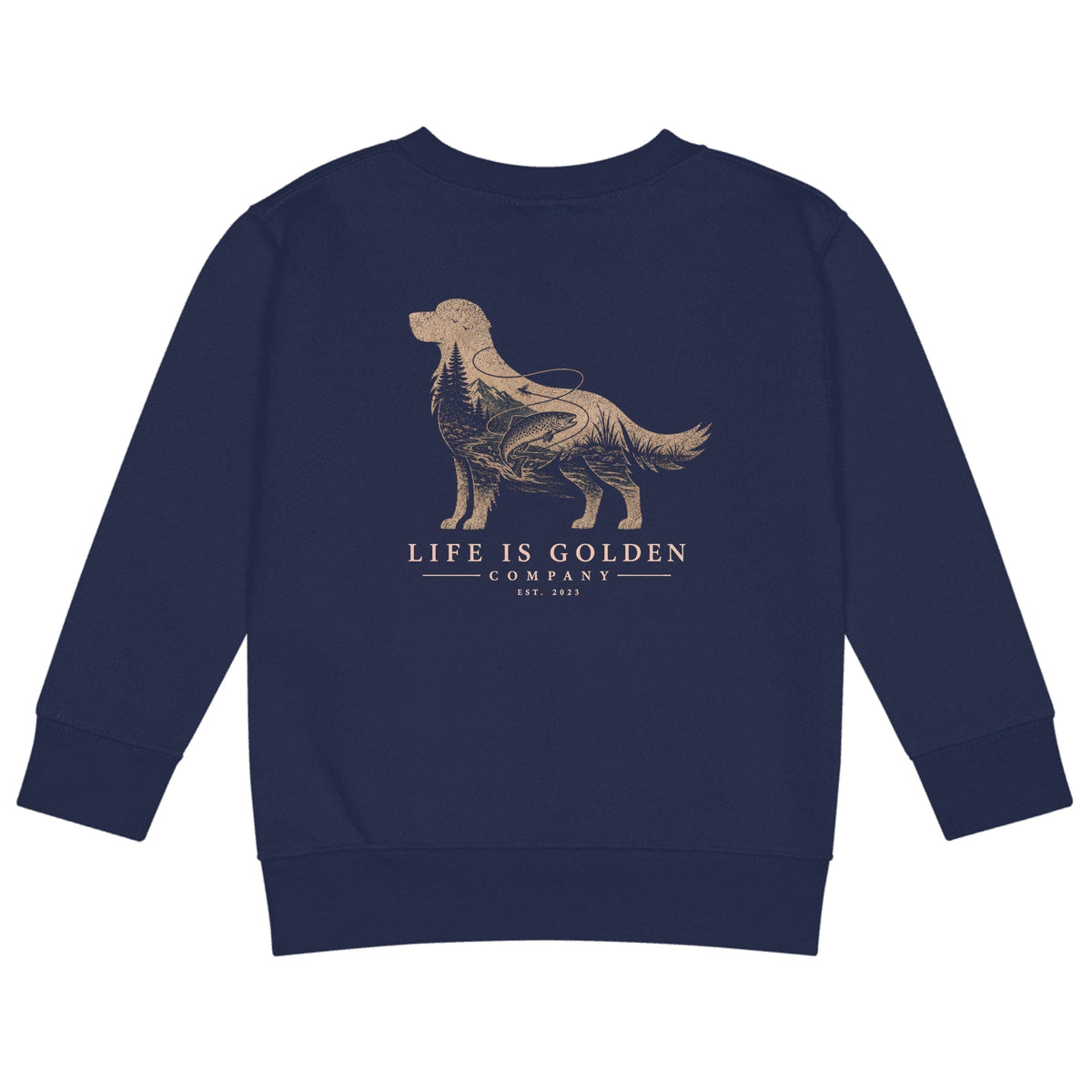 The Riverbend Golden Little Kids Crew — Navy
