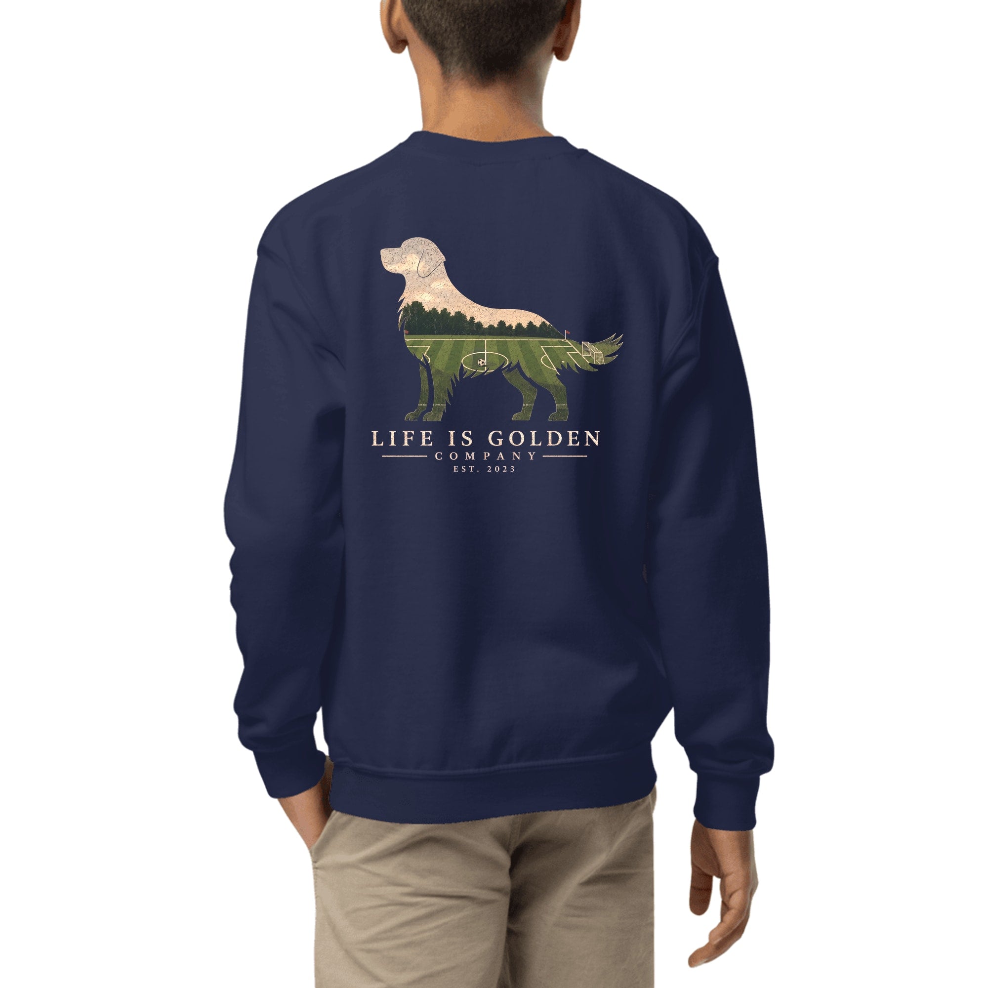 The Match Day Golden Youth Crewneck — Navy