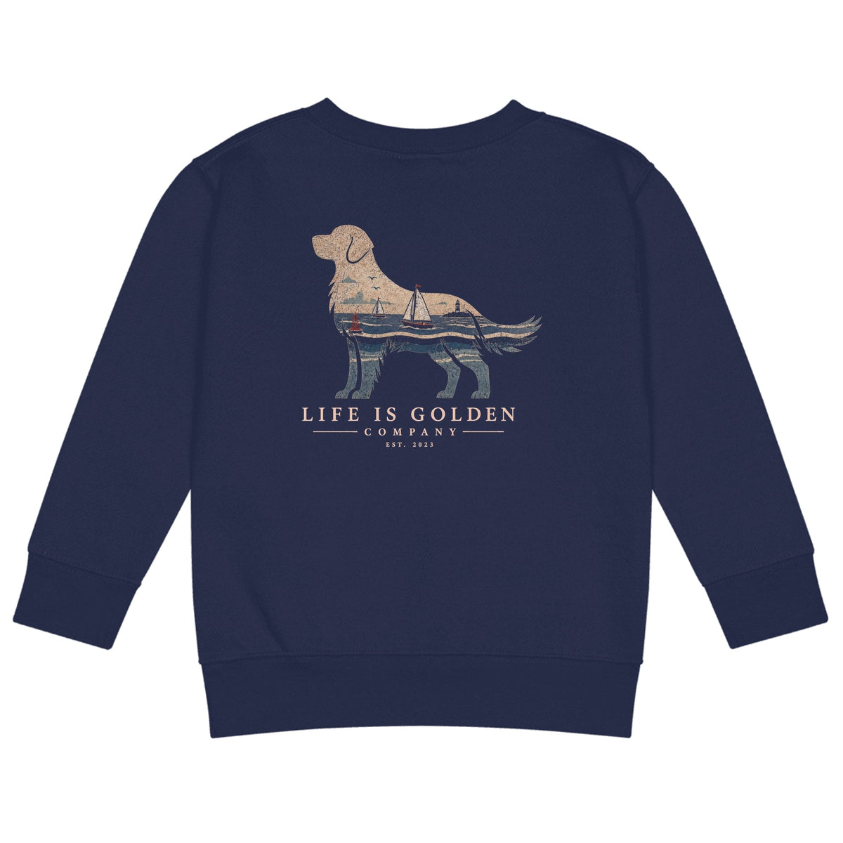 The Harborside Golden Little Kids Crew — Navy