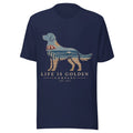 The Beach Day Golden Tee — Front Print — Navy