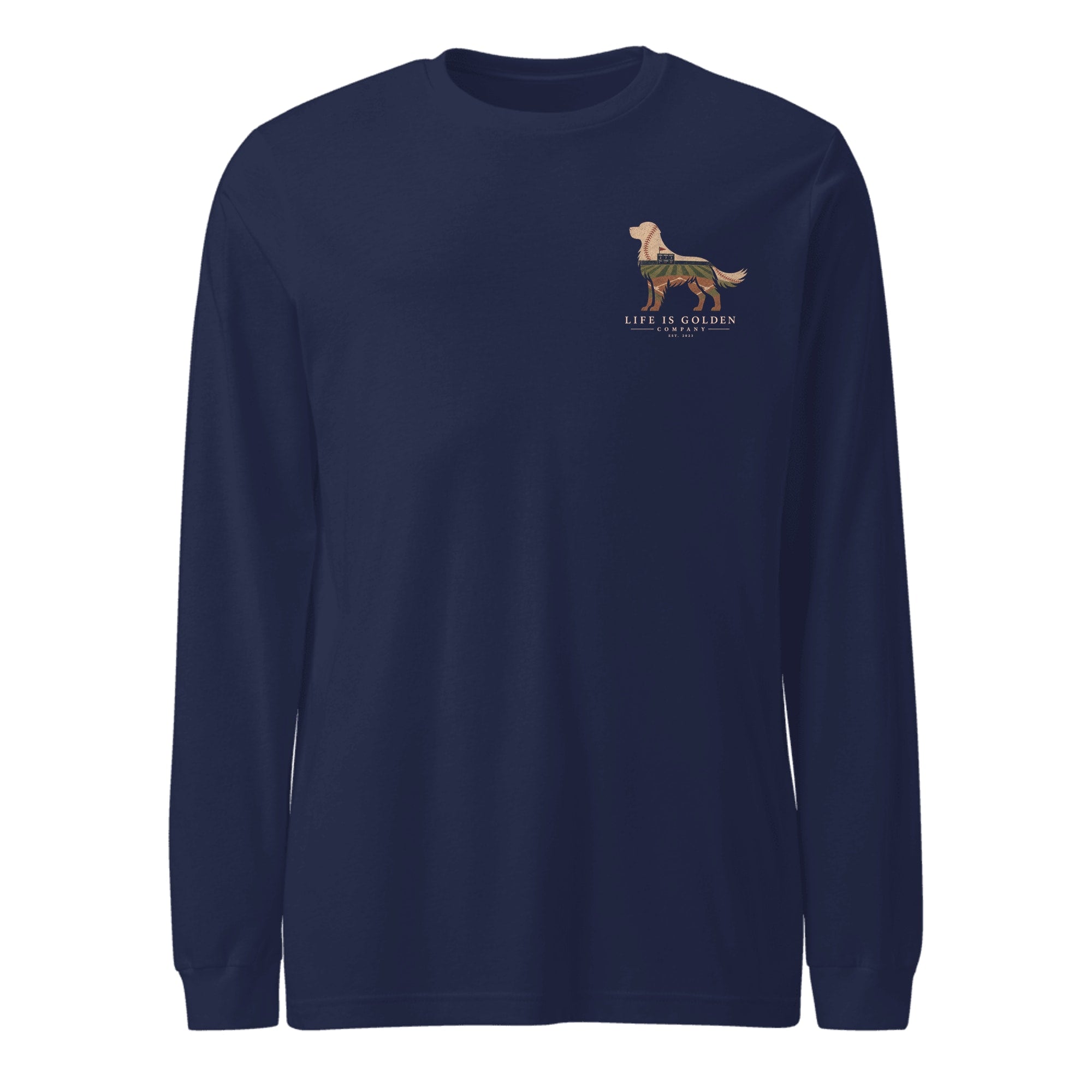The Home Team Golden Long Sleeve — Navy (front)