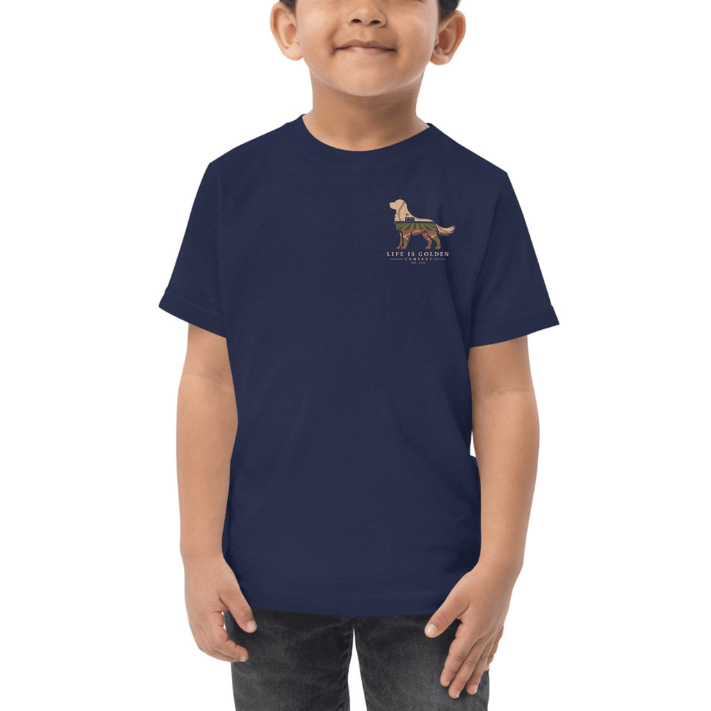 The Home Team Golden Toddler Tee — Navy (front)