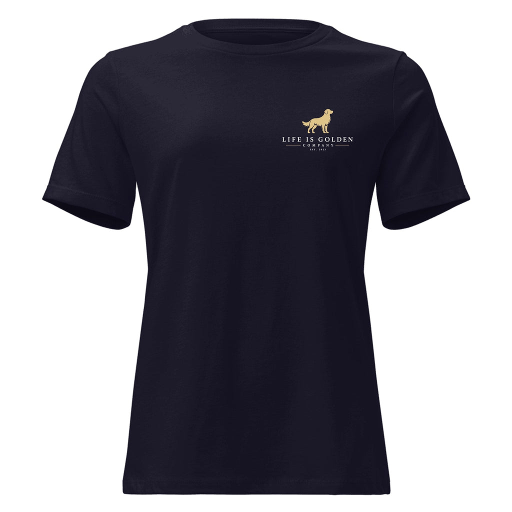 Winter Bird Count Women's Relaxed Tee — Navy (front)