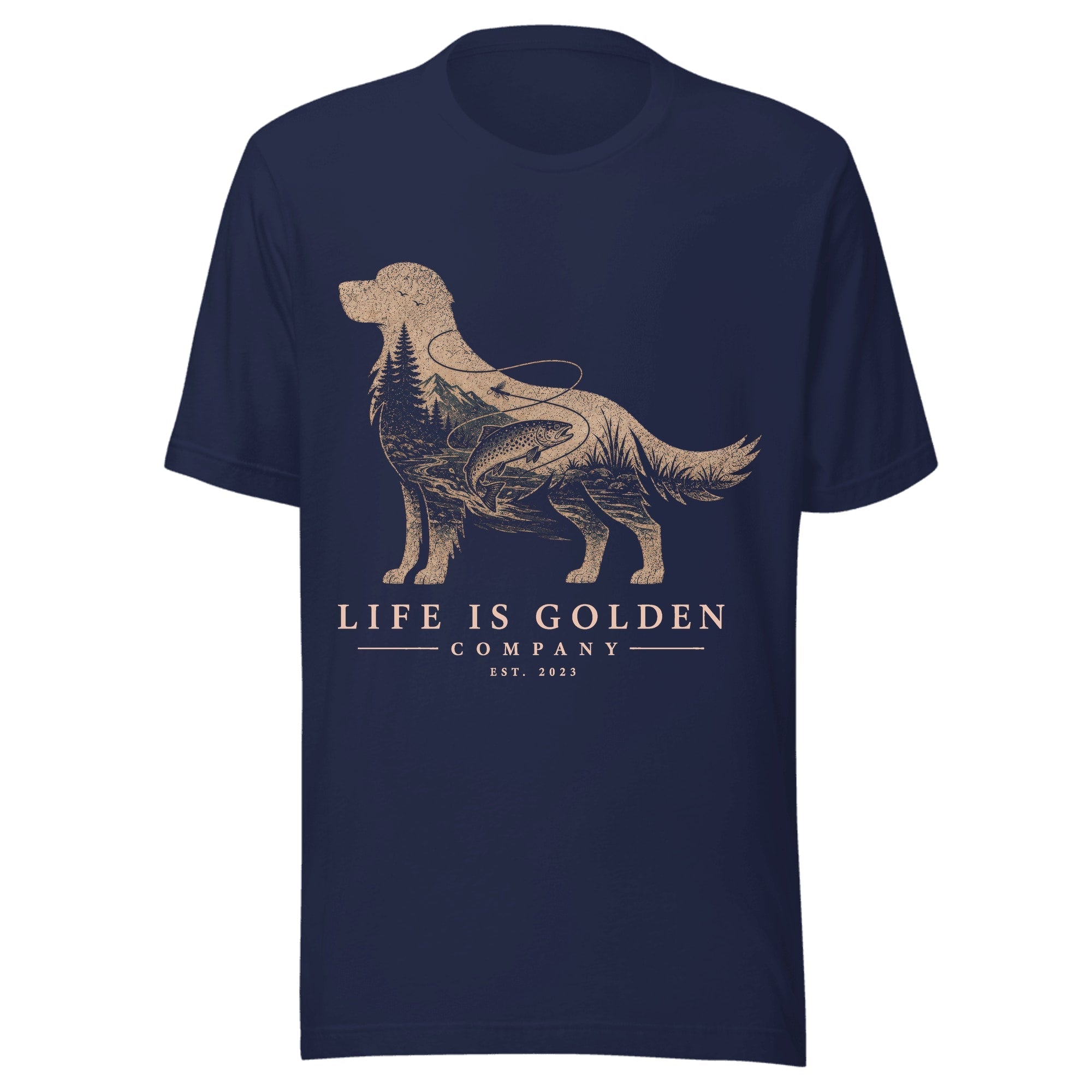 The Riverbend Golden Tee — Navy
