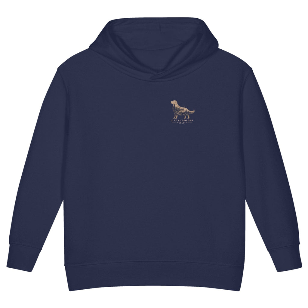 The Riverbend Golden II Toddler Hoodie — Navy (front)