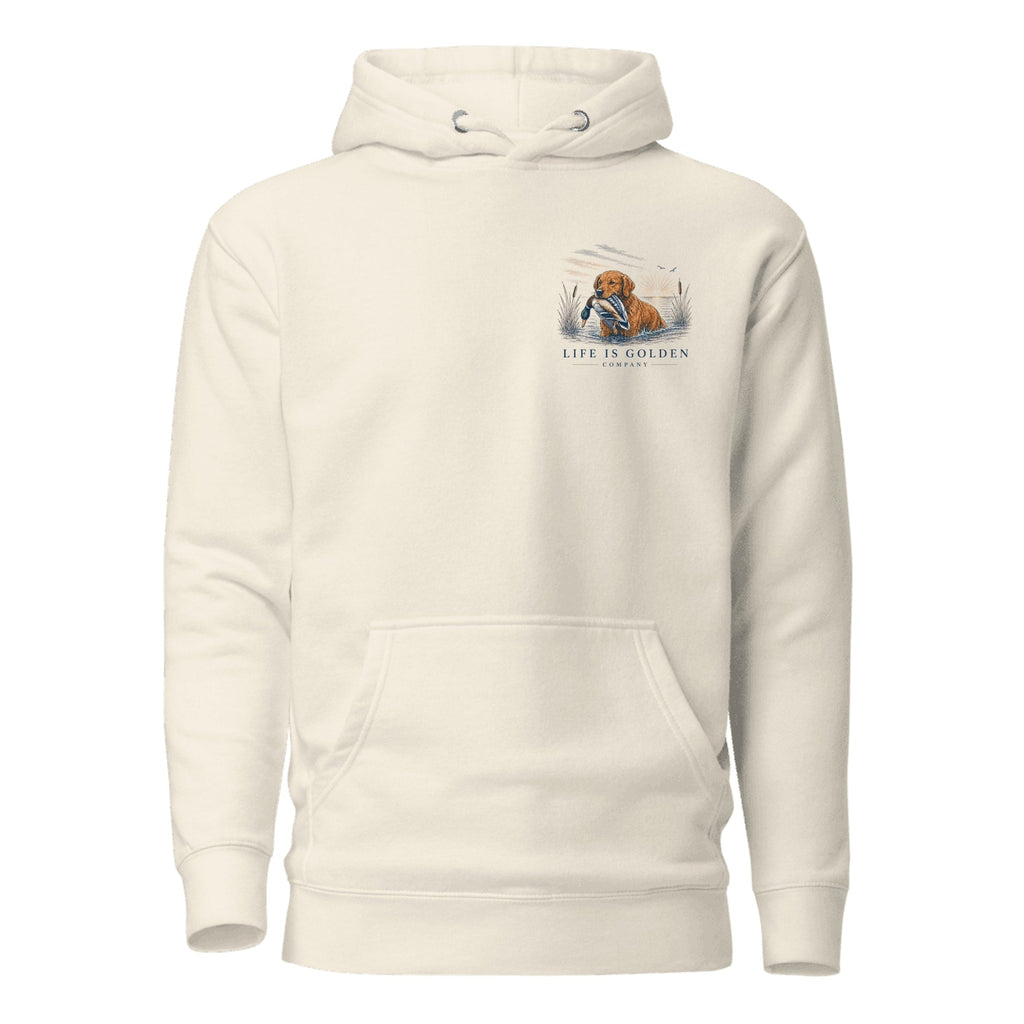 The Marsh Retrieve Hoodie — Oatmeal Heather (front)