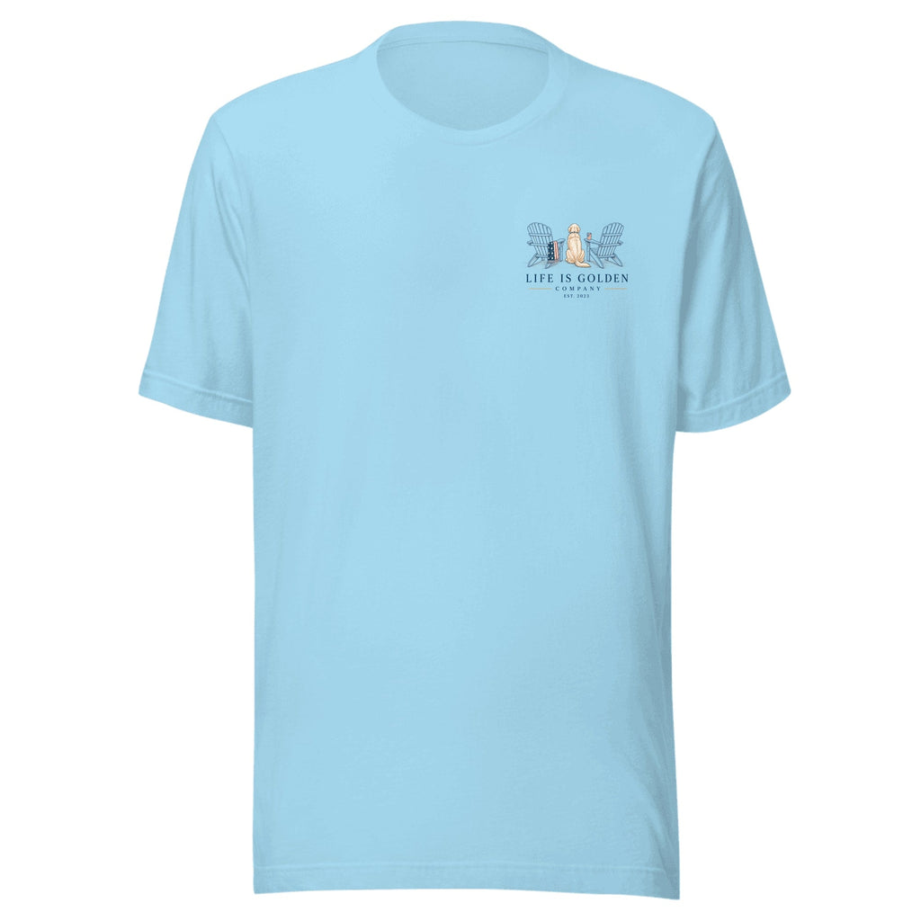 The Fireworks Watch Tee — Ocean Blue (front)
