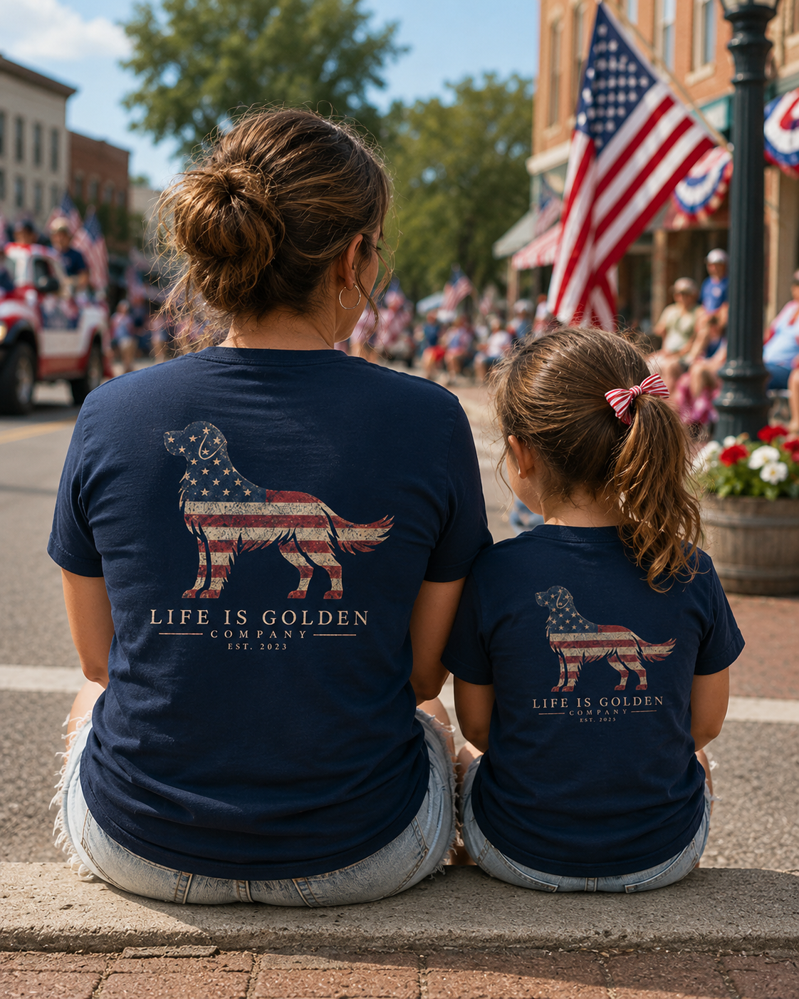 Stars & Stripes Golden Retriever Tee