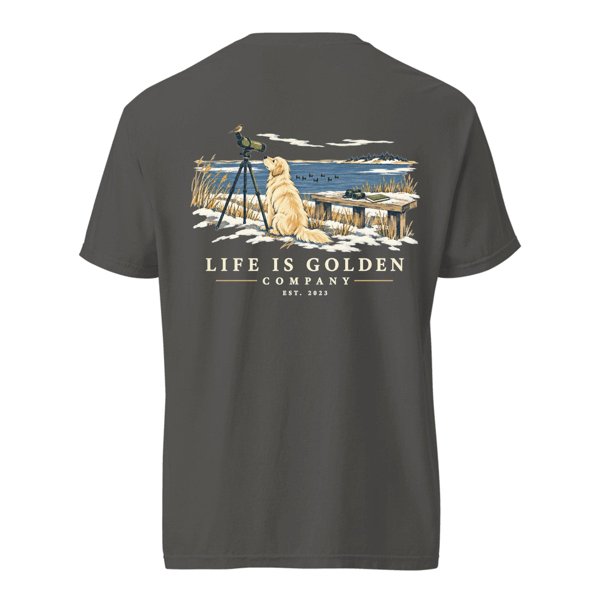 Winter Bird Count Heavyweight Tee — Pepper