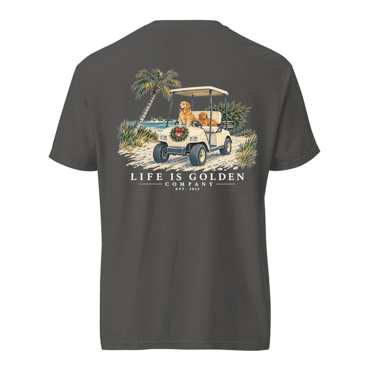 Coastal Christmas Ride Heavyweight Tee — Pepper