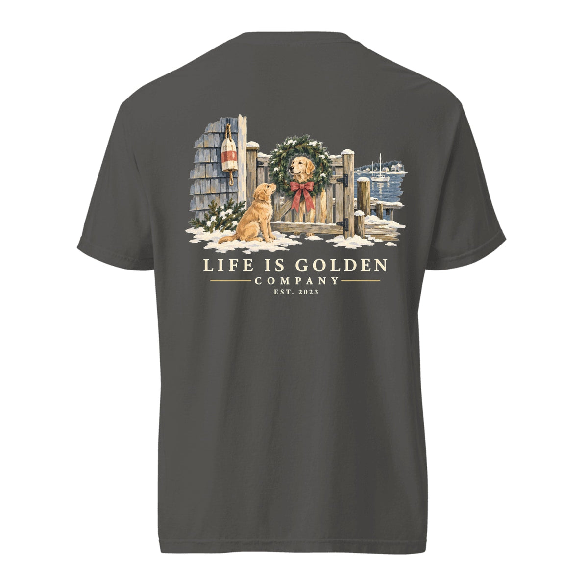 Wreath Greeter Heavyweight Tee — Pepper