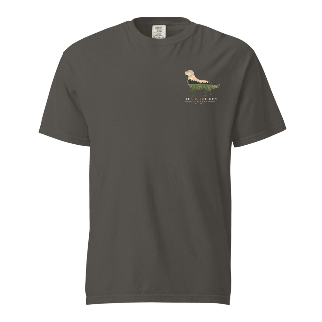 The Match Day Golden Tee — Heavyweight Tee — Pepper (front)