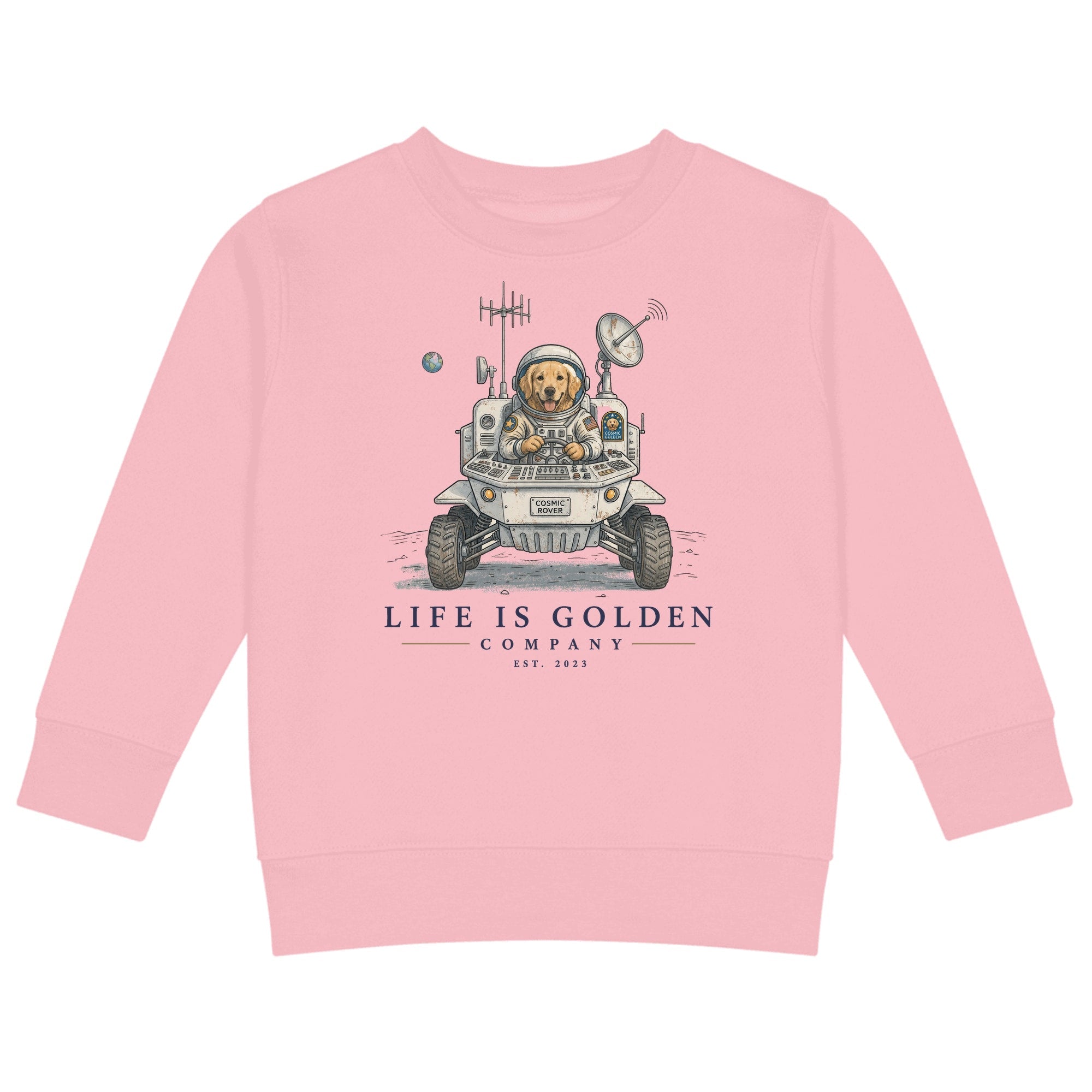 The Cosmic Rover Kids Crewneck — Pink