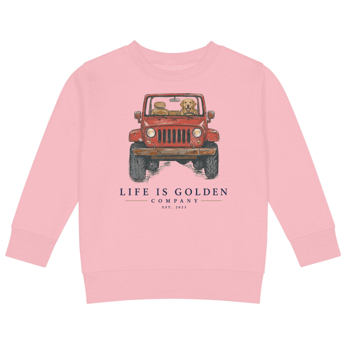 The Top-Down Run Kids Crewneck — Pink