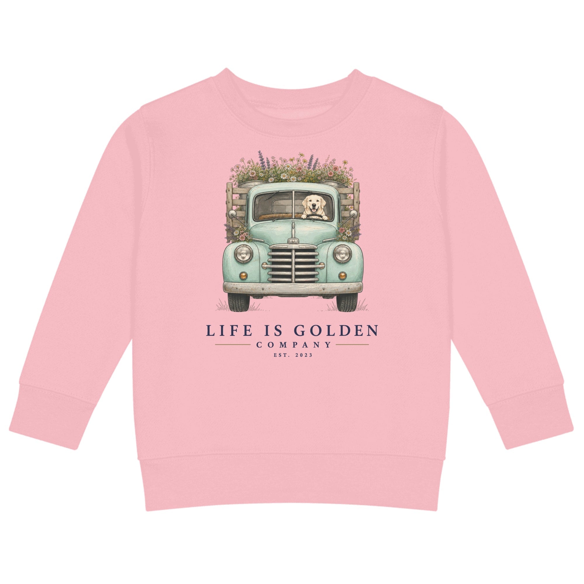 The Market Run Kids Crewneck — Pink