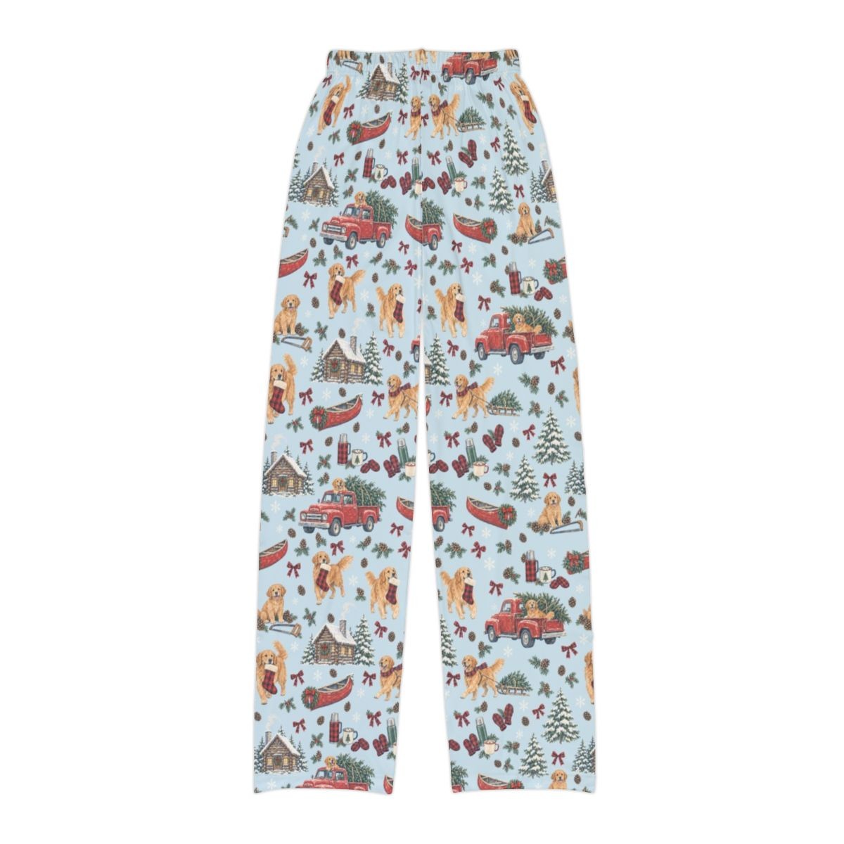 Tree Farm Christmas Kids' Lounge Pants — Flat back