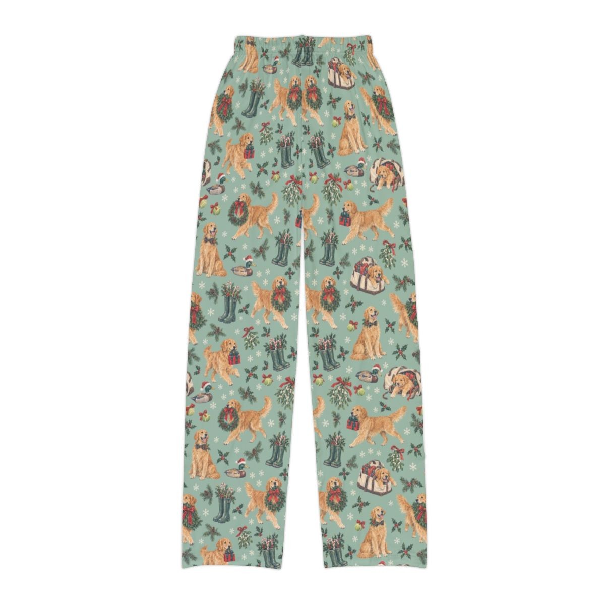 Retrieving Christmas Kids' Lounge Pants — Flat back