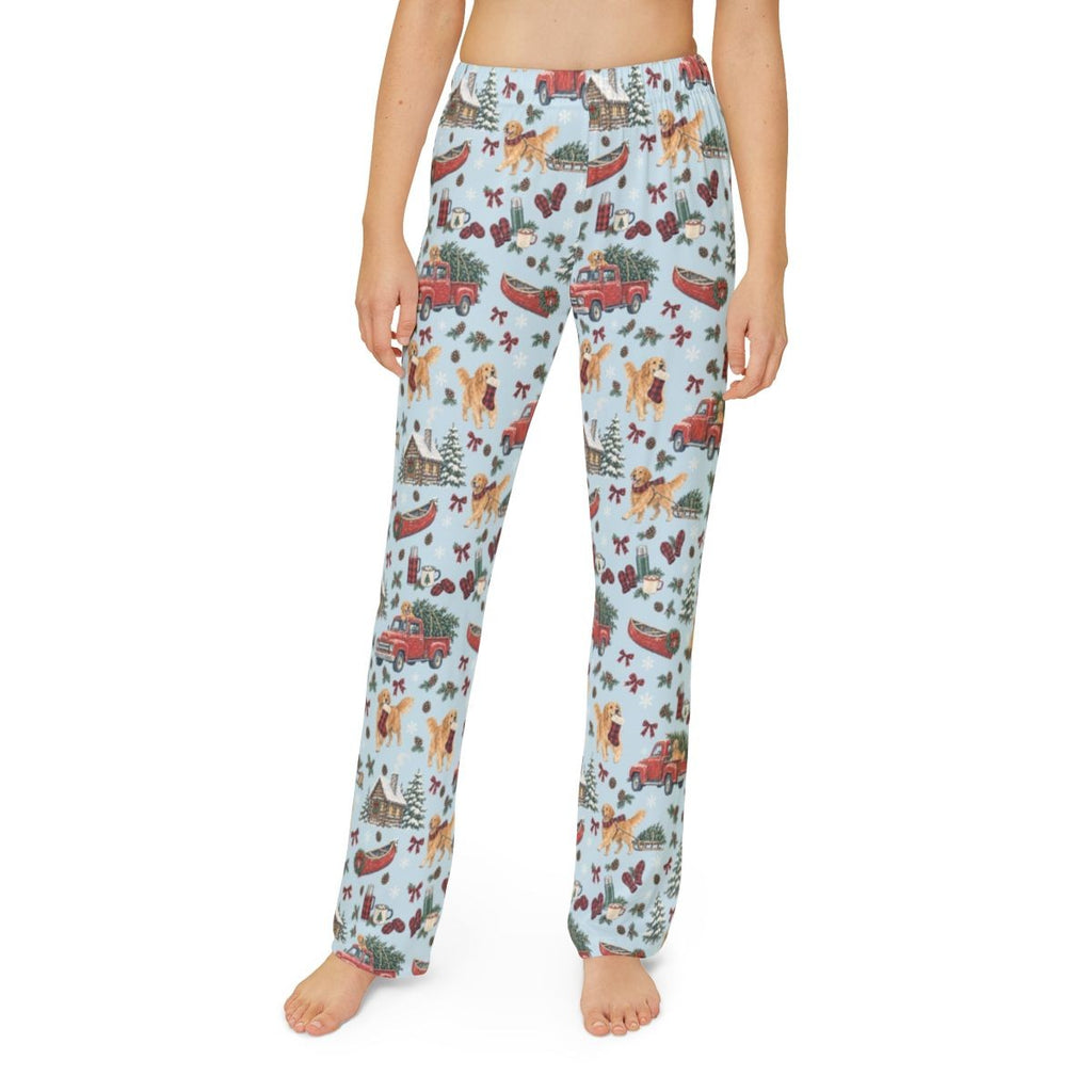 Tree Farm Christmas Kids' Lounge Pants — Model front