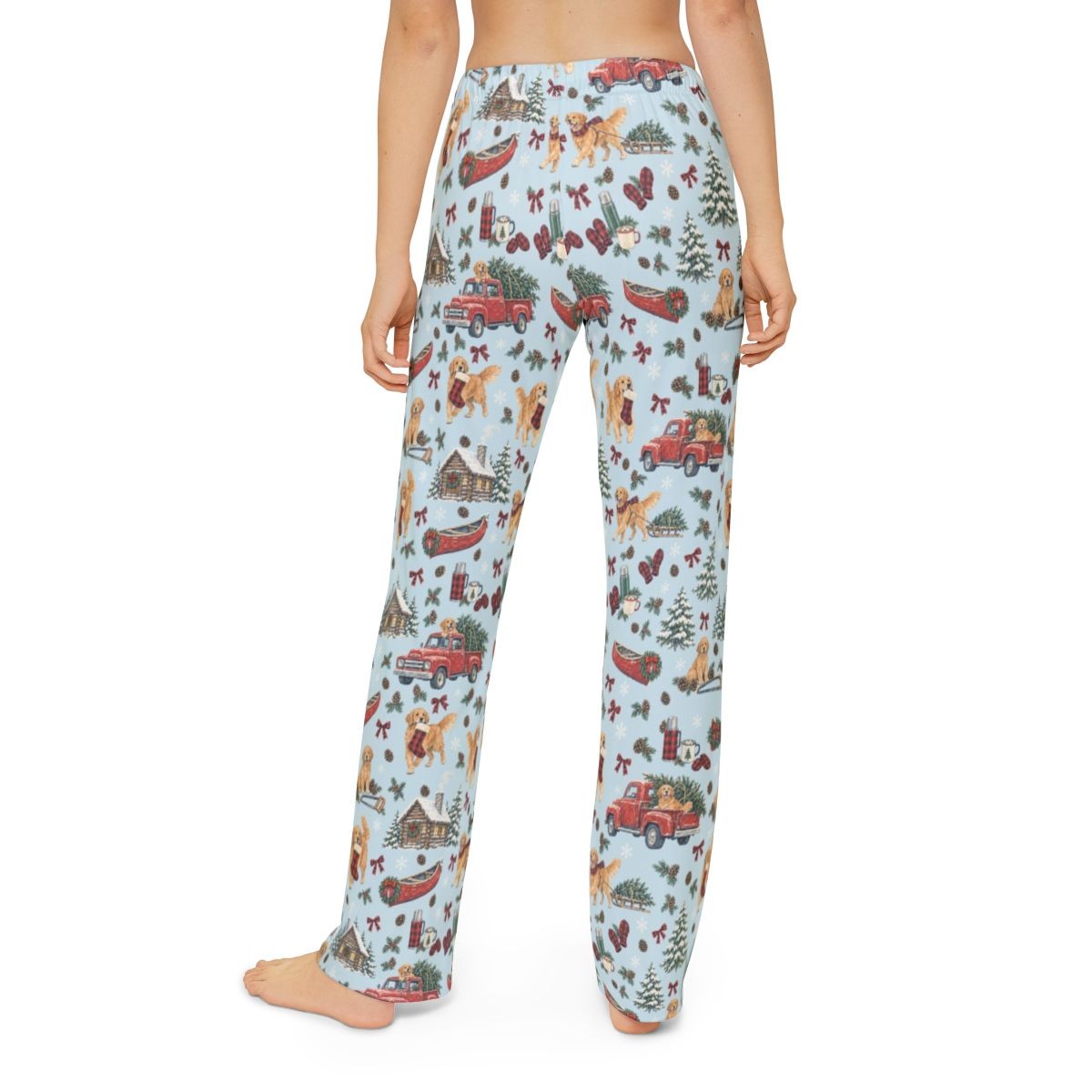 Tree Farm Christmas Kids' Lounge Pants — Model back