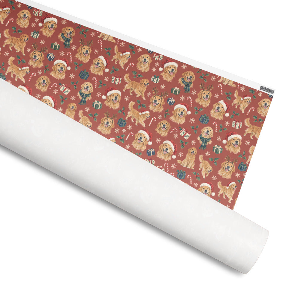 Santa Paws Wrapping Paper — rolled, printed side out