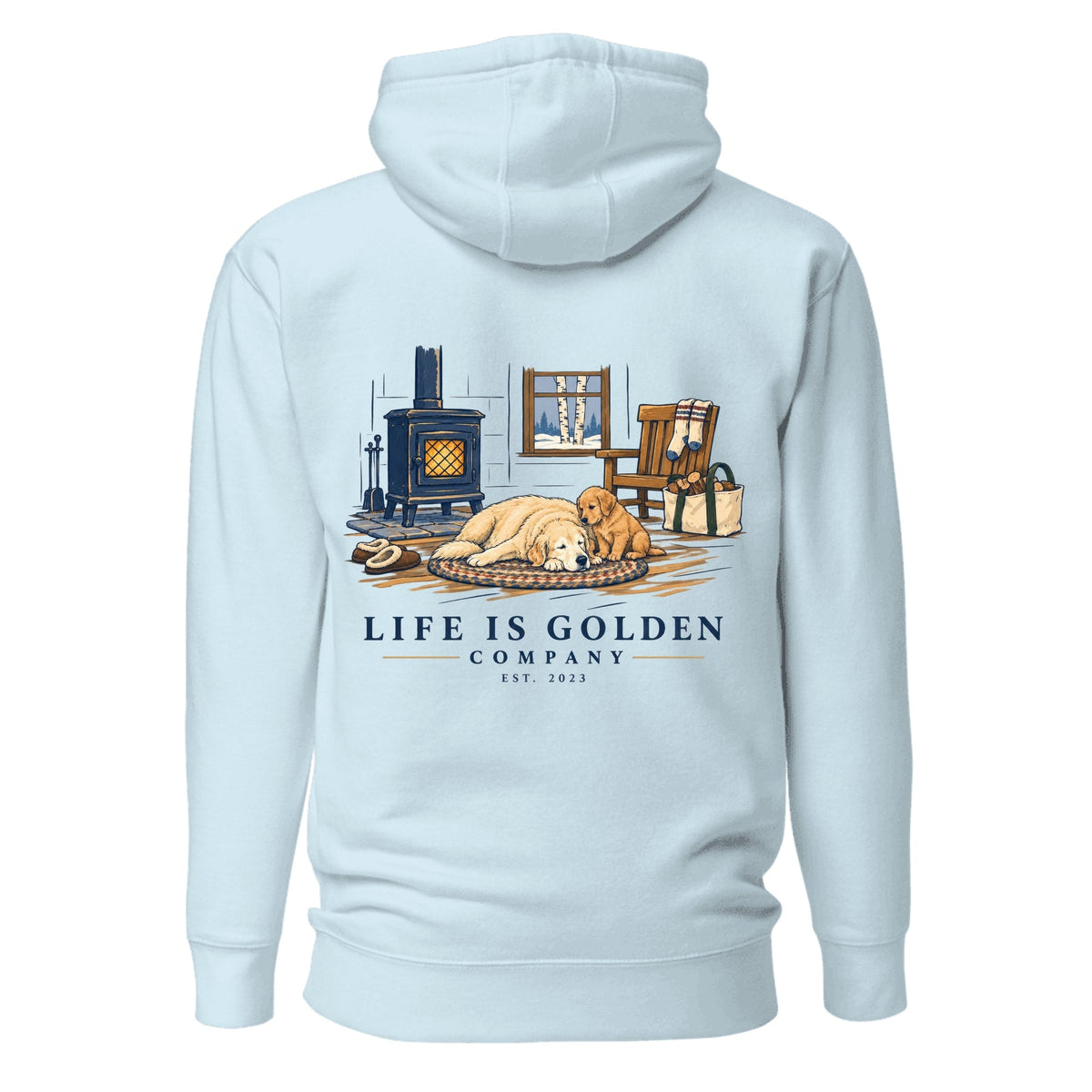 Wood Stove Weekend Hoodie — Sky Blue