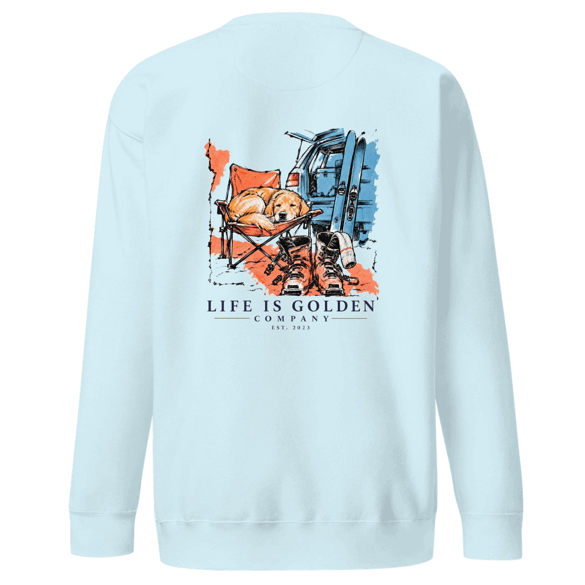 Boots Off Crewneck — Sky Blue