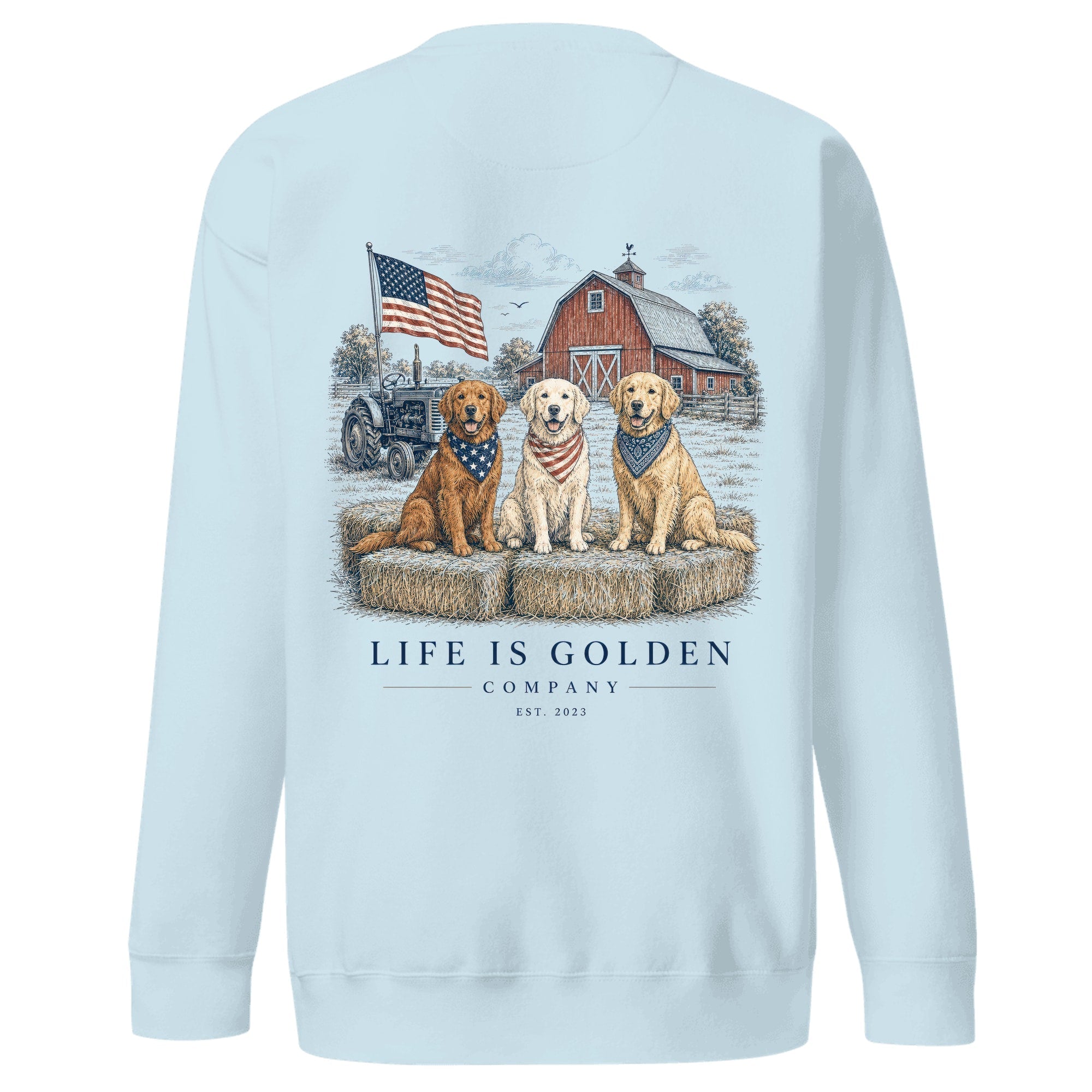 The Heartland Trio Crewneck — Sky Blue