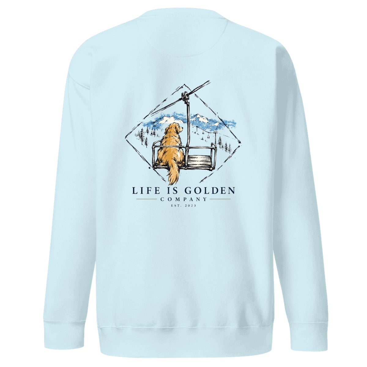 The Ride Up Crewneck — Sky Blue