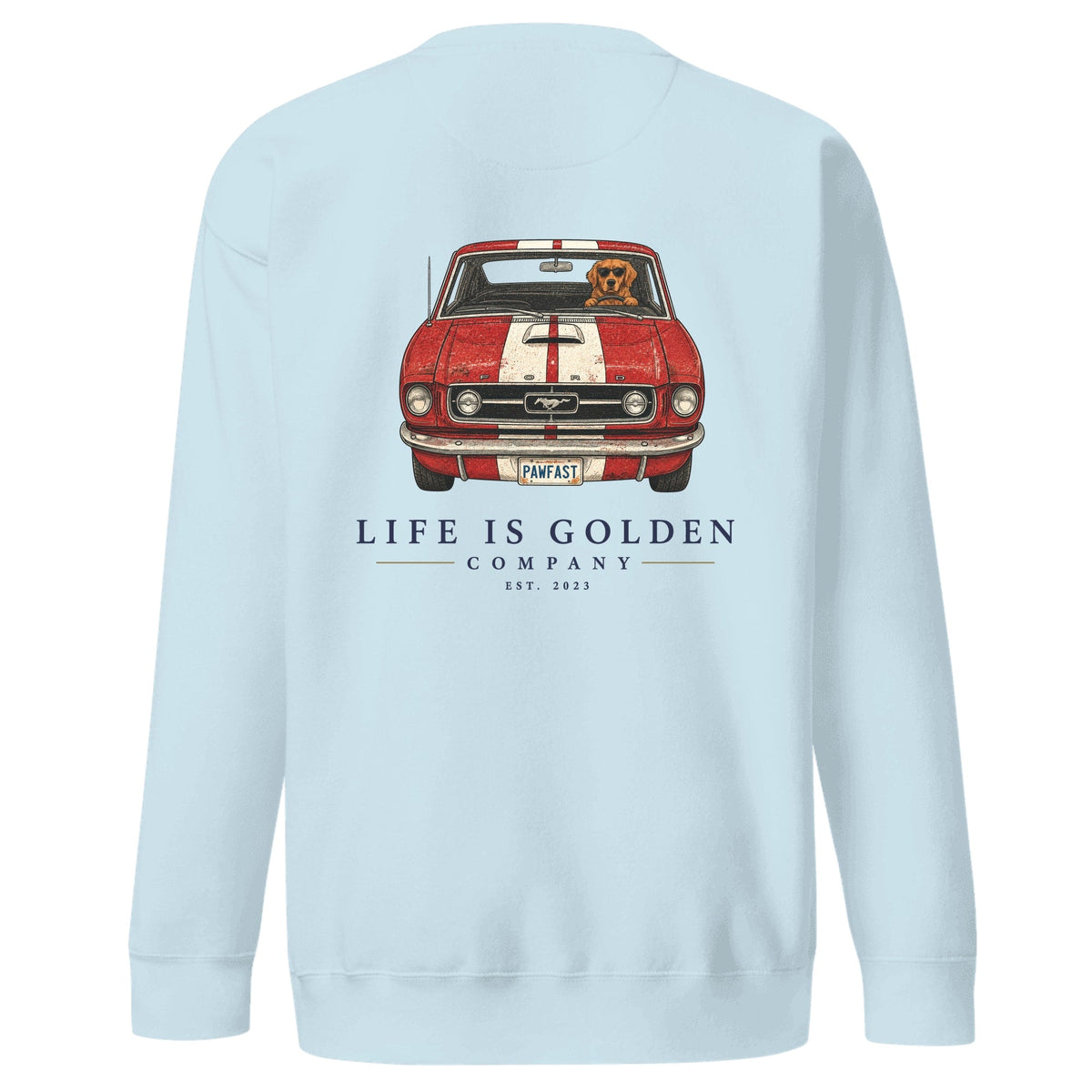 The Pony Run Crewneck — Sky Blue