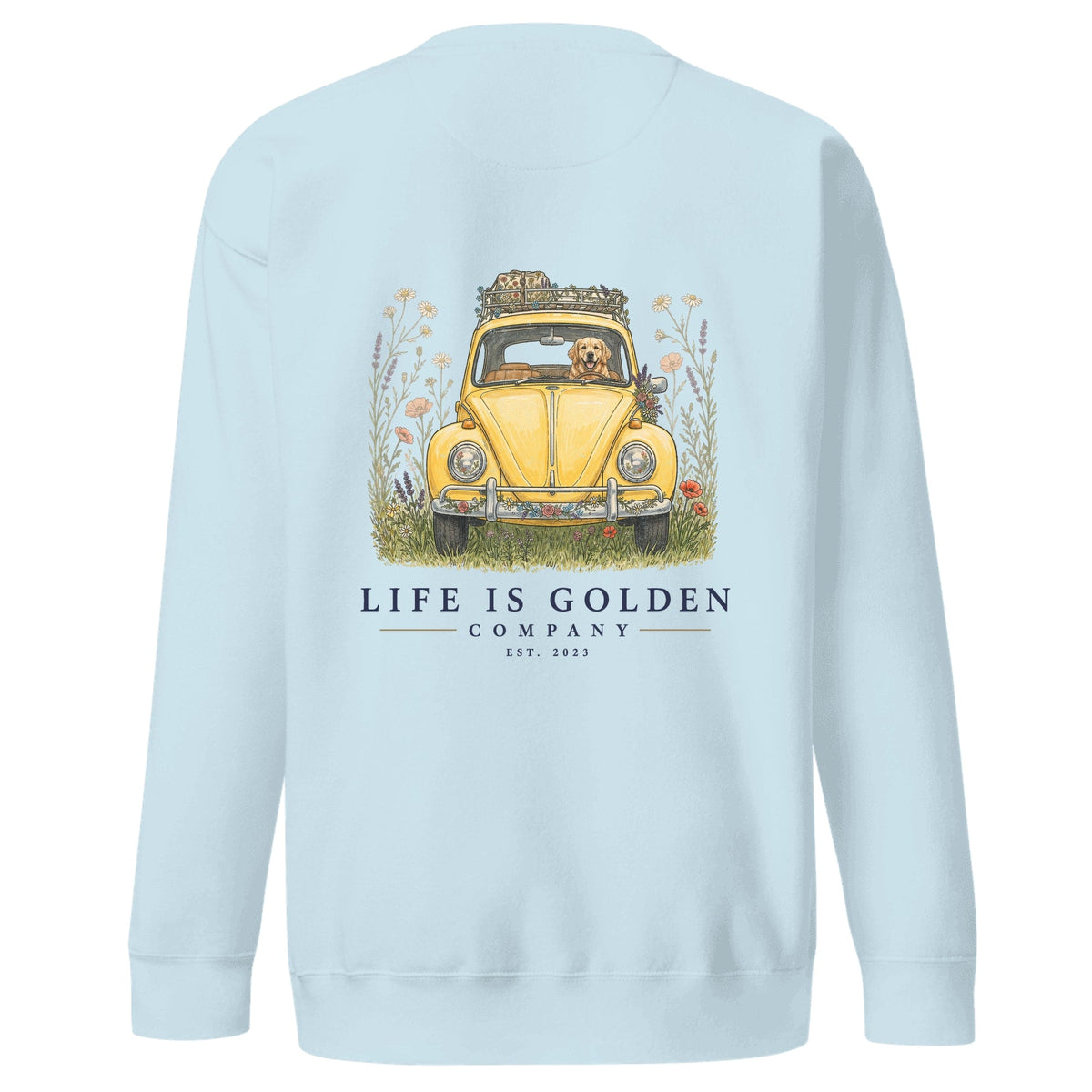 The Wildflower Detour Crewneck — Sky Blue