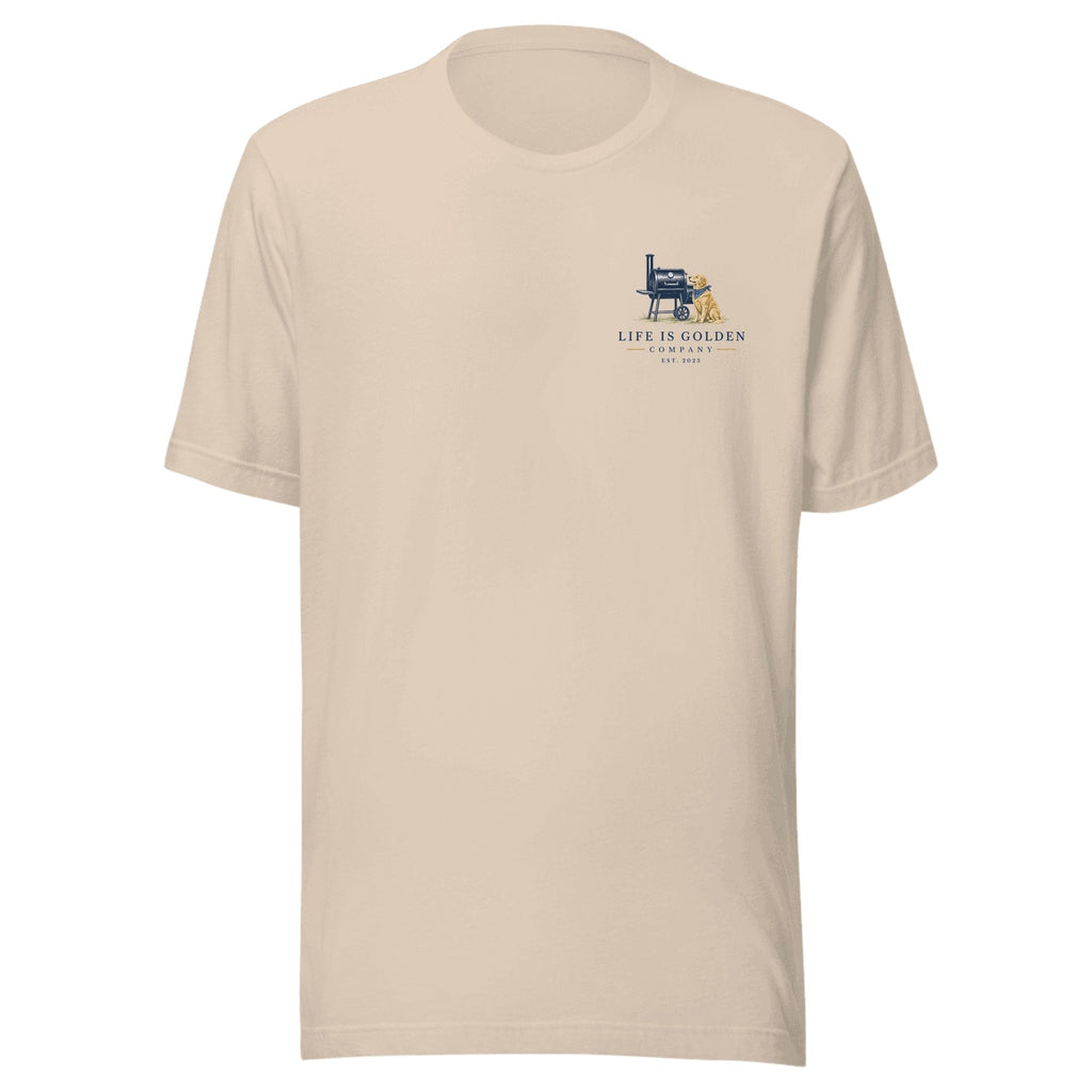 The Pitmaster Tee — Soft Cream (front)