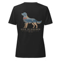 The Beach Day Golden Women's V-Neck — Solid Black Blend