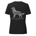 The Beach Day Golden II Women's V-Neck — Solid Black Blend