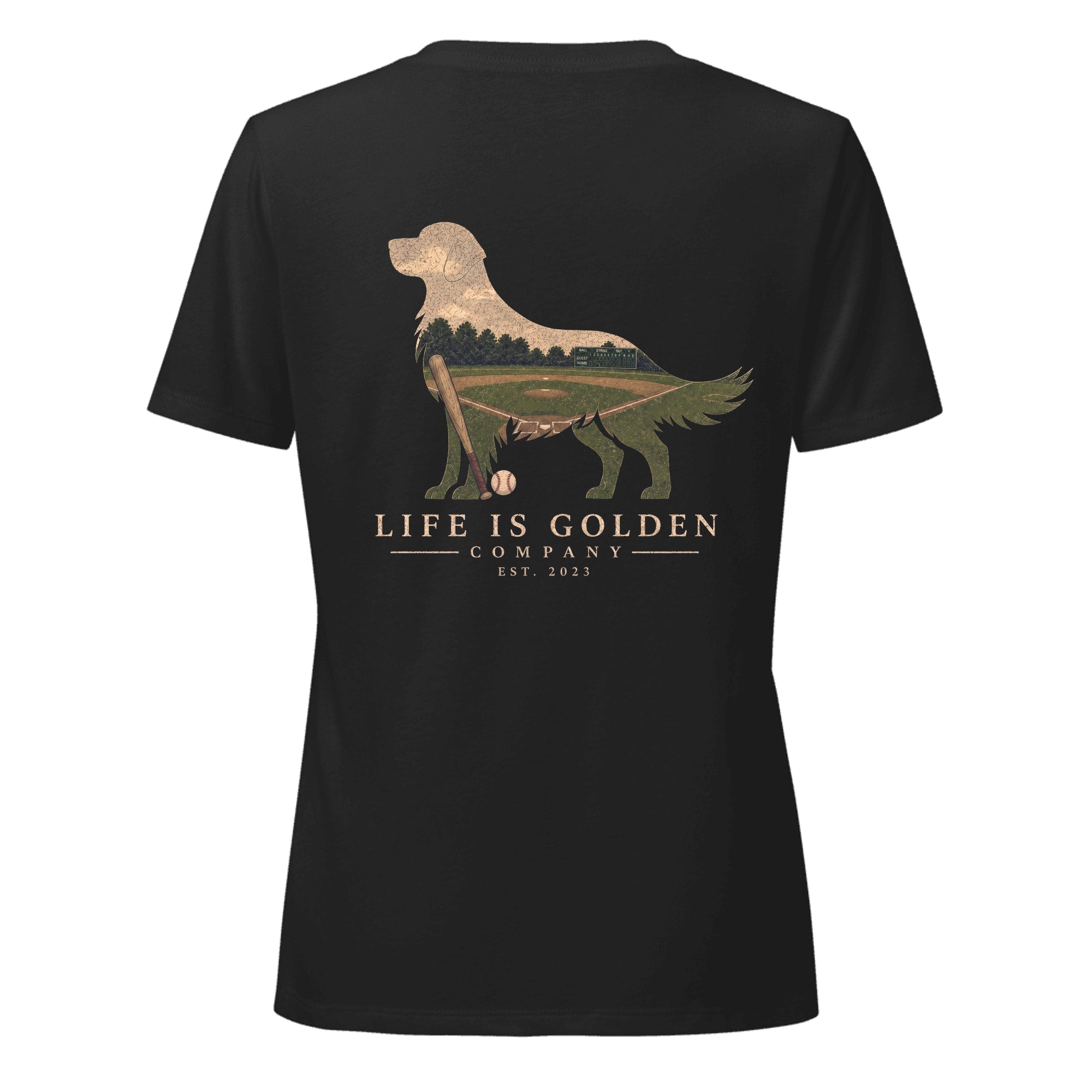The Home Team Golden Women's V-Neck — Solid Black Blend