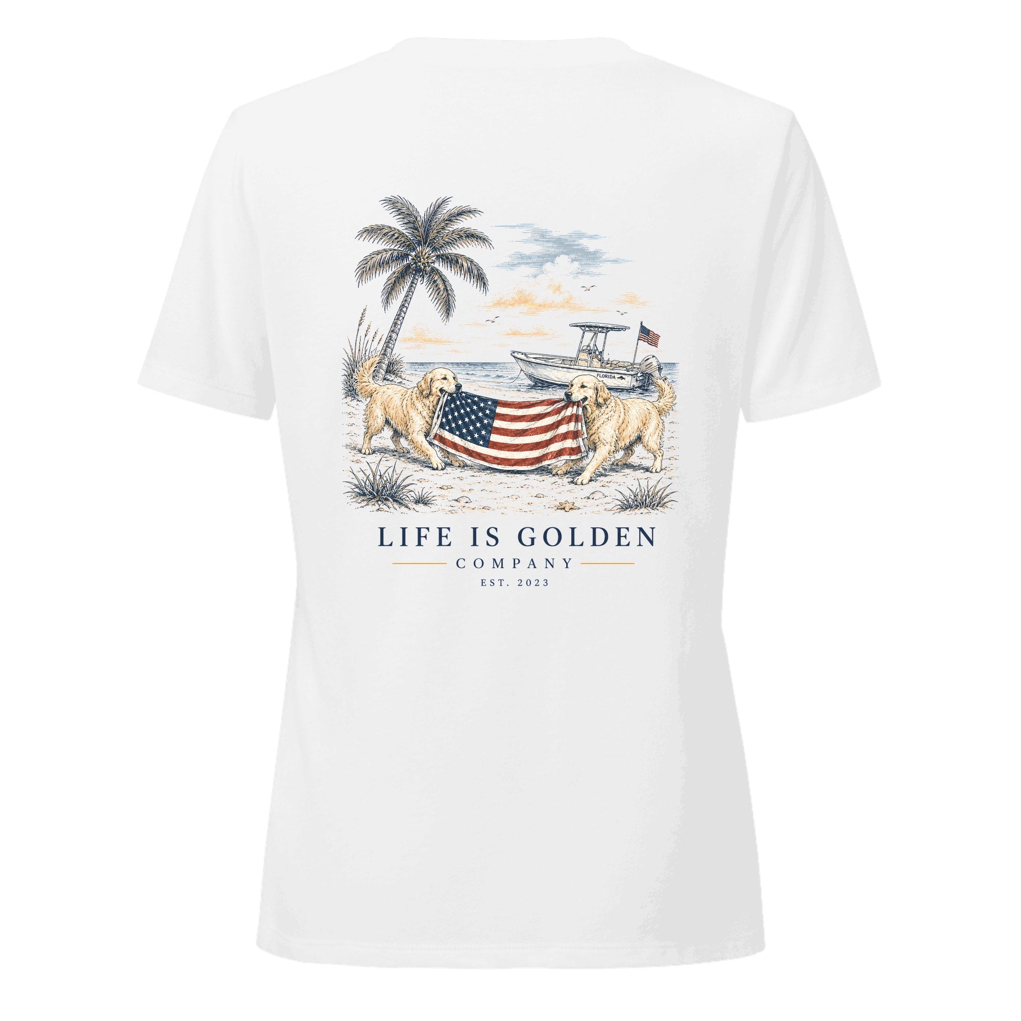 Red, White & English Cream Women's V-Neck — Solid White Blend