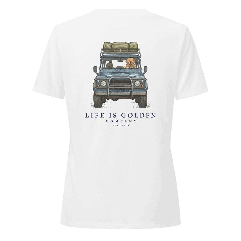 The Base Camp Women's V-Neck — Solid White Blend