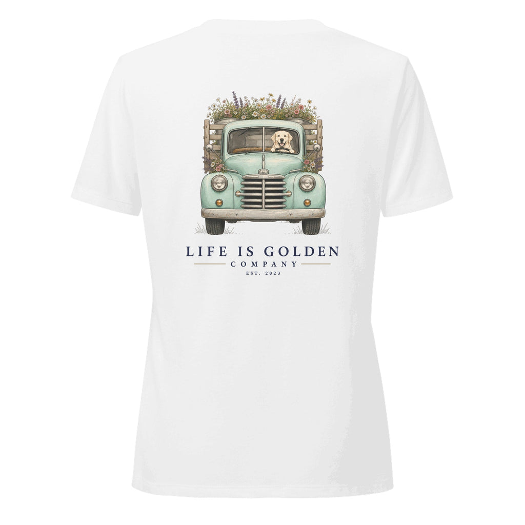 The Market Run Women's V-Neck — Solid White Blend