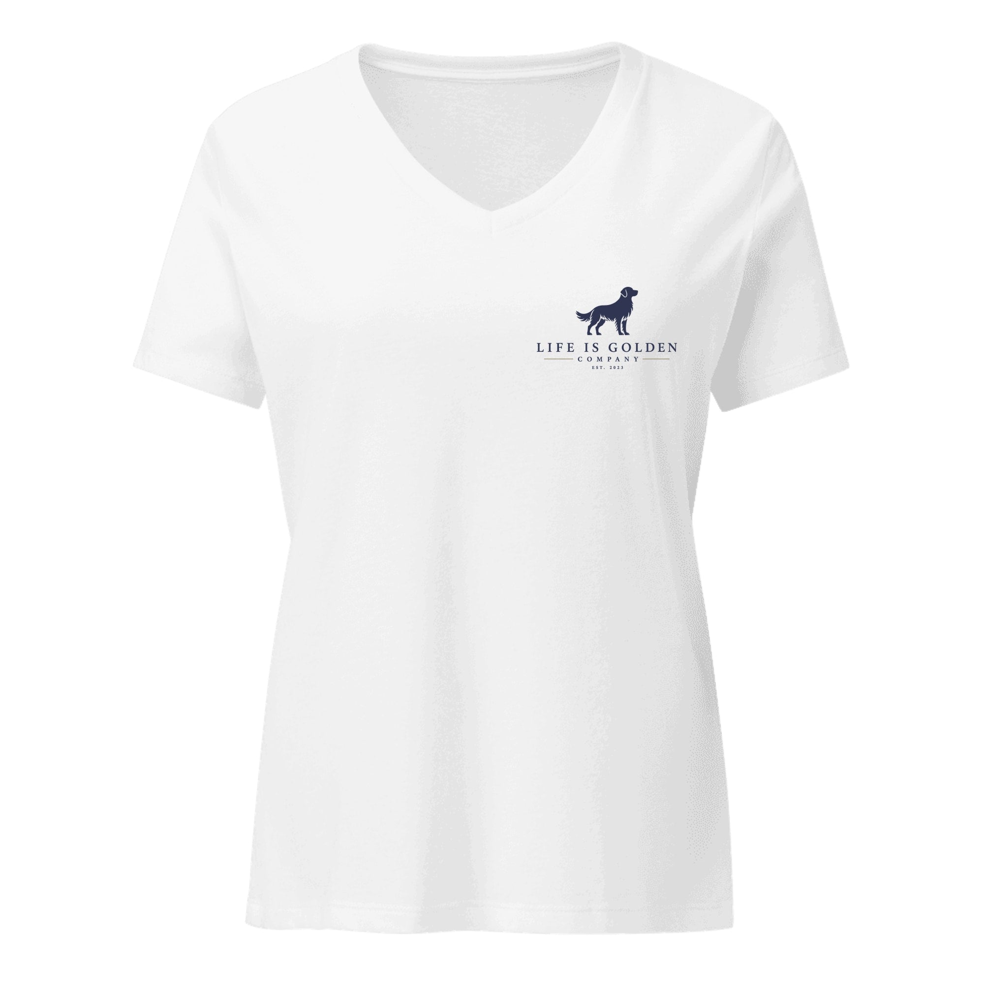 The Barn Chore Women's V-Neck — Solid White Blend (front)