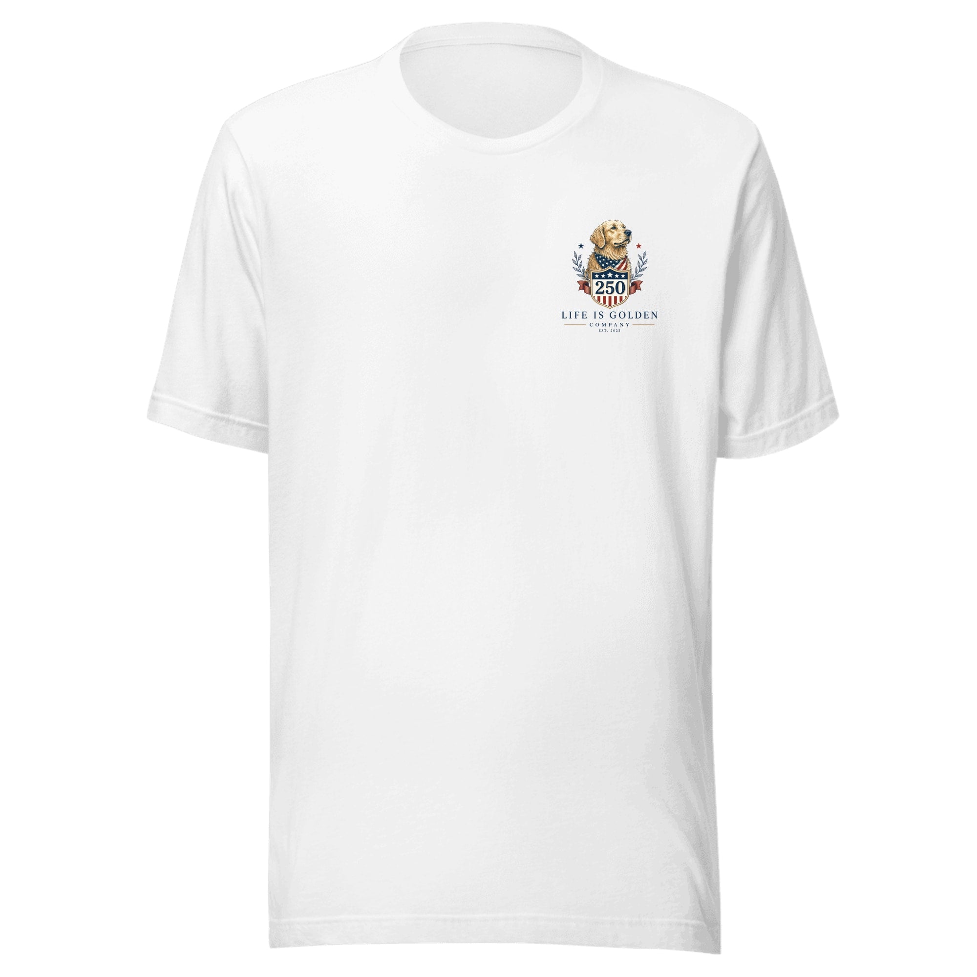 The Semiquincentennial Tee — Solid White Blend (front)
