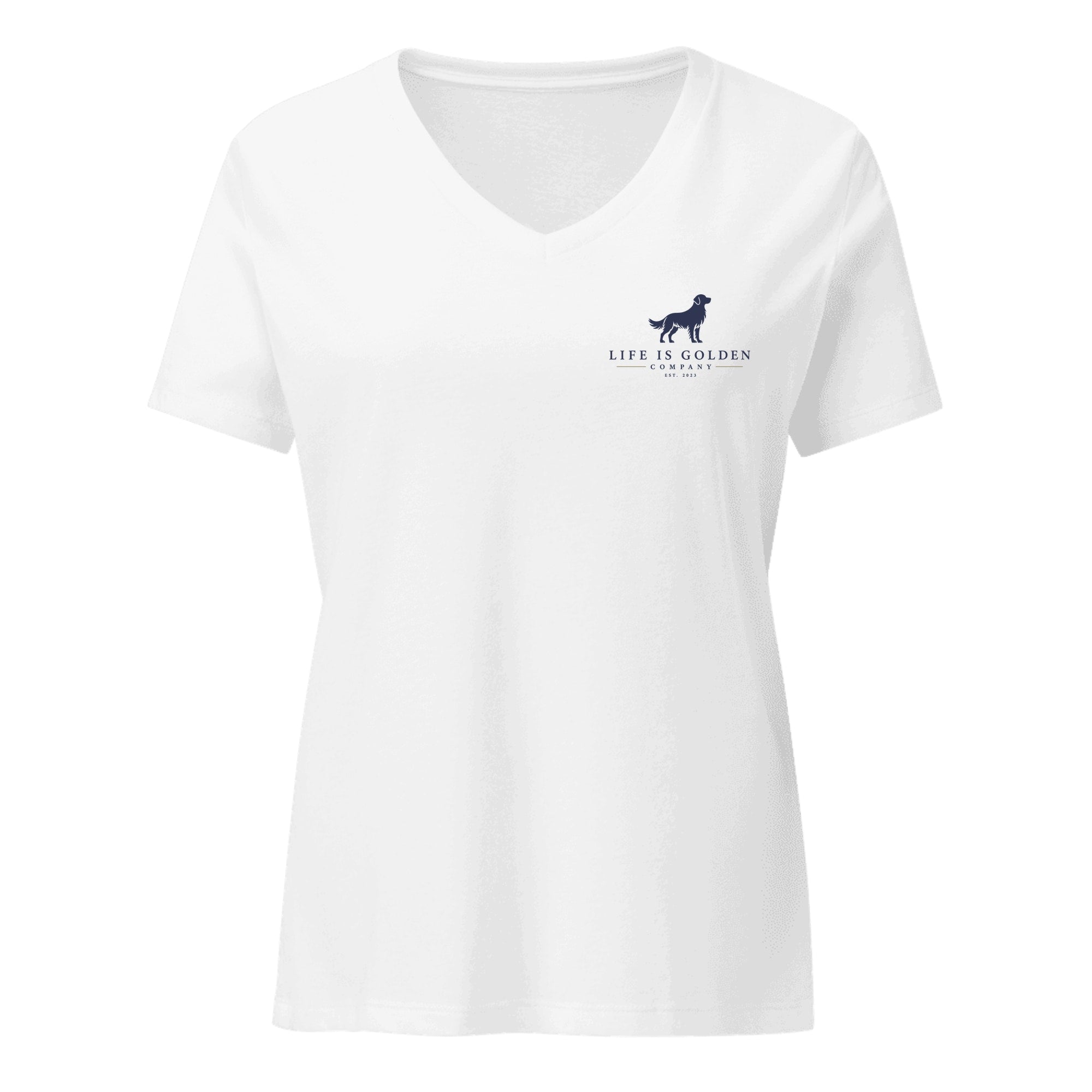 Red, White & English Cream Women's V-Neck — Solid White Blend (front)