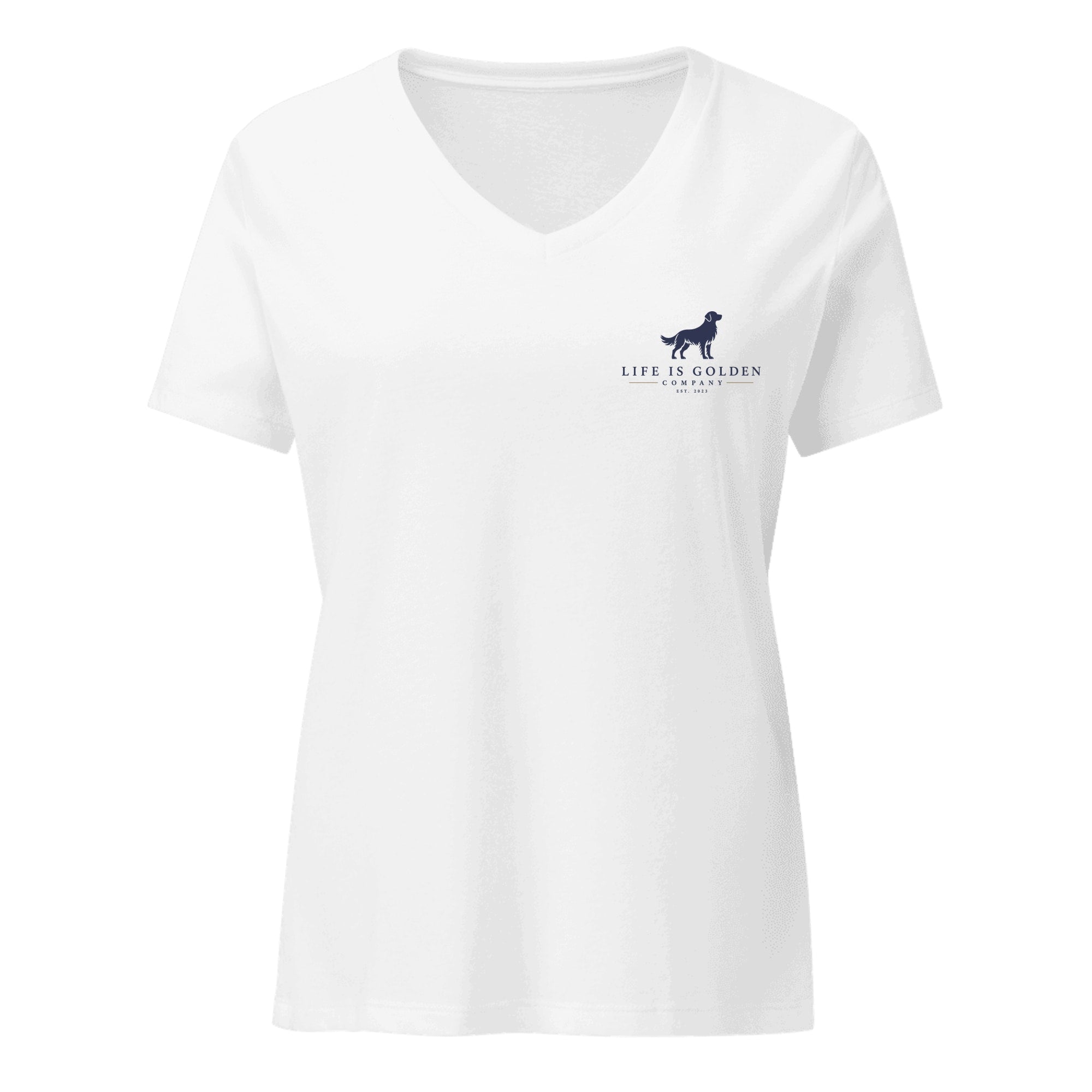 Red, White & English Cream Tee — Women's V-Neck — Solid White Blend (front)