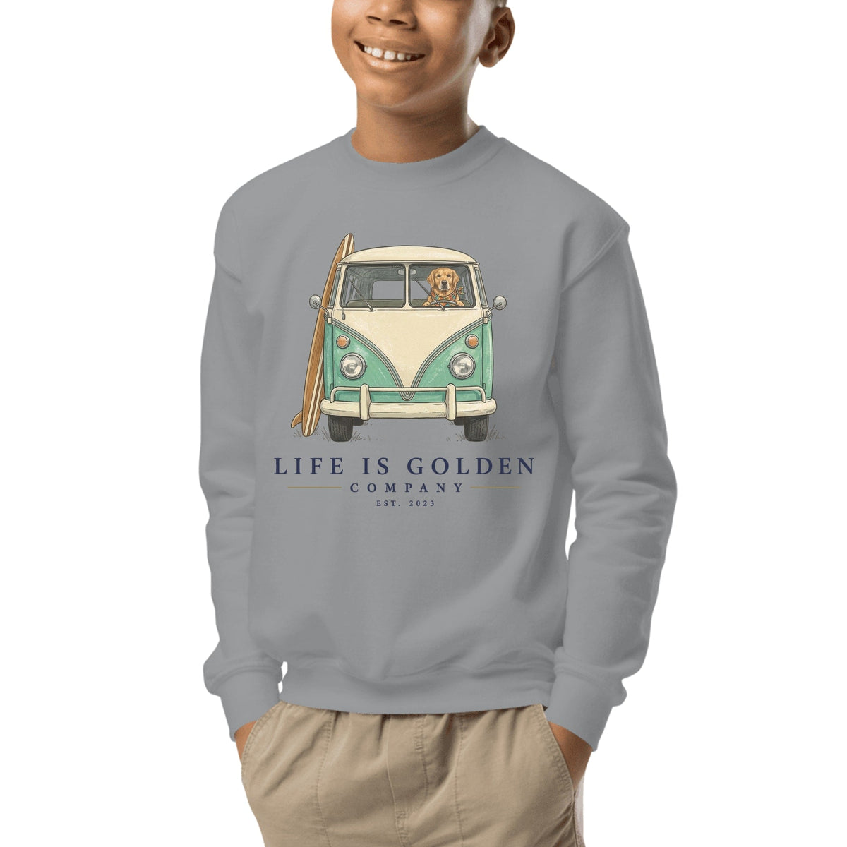 The Board Rider Youth Crewneck — Sport Grey
