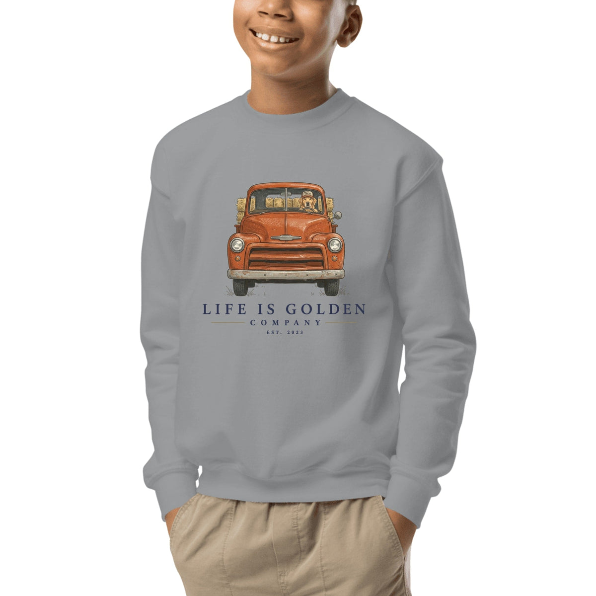The Barn Chore Youth Crewneck — Sport Grey