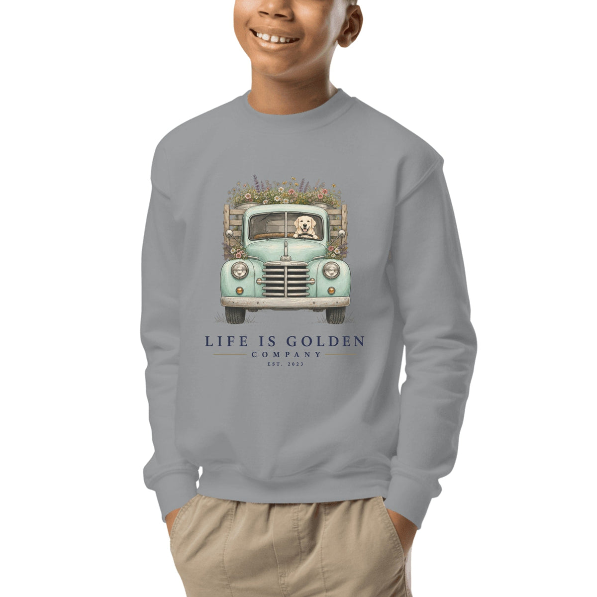 The Market Run Youth Crewneck — Sport Grey