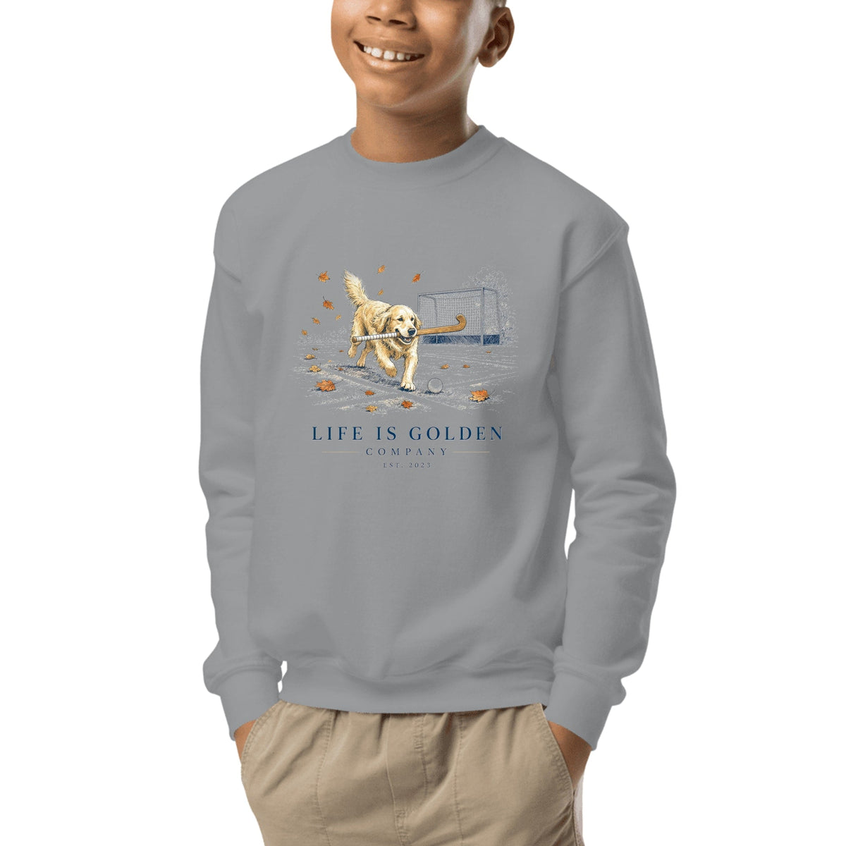 The Field Hockey Youth Crewneck — Sport Grey