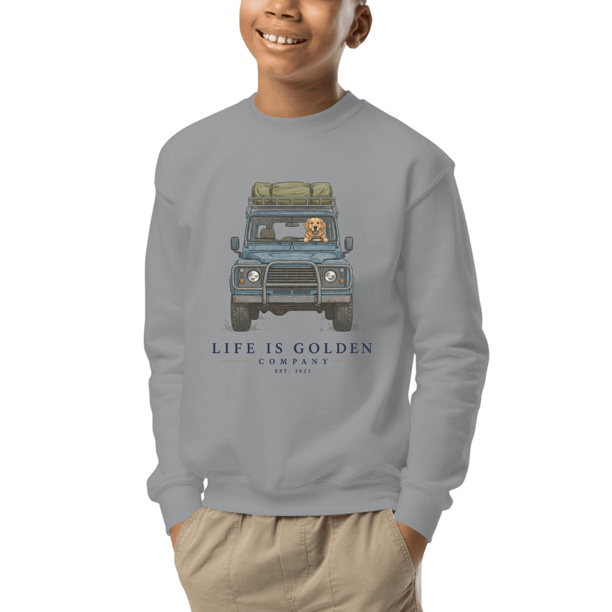 The Base Camp Youth Crewneck — Sport Grey