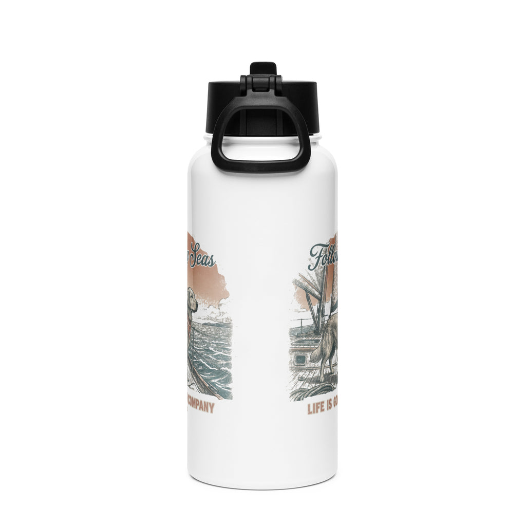 Following Seas Mother's Day Limited Edition Stainless steel water bottle with a straw lid